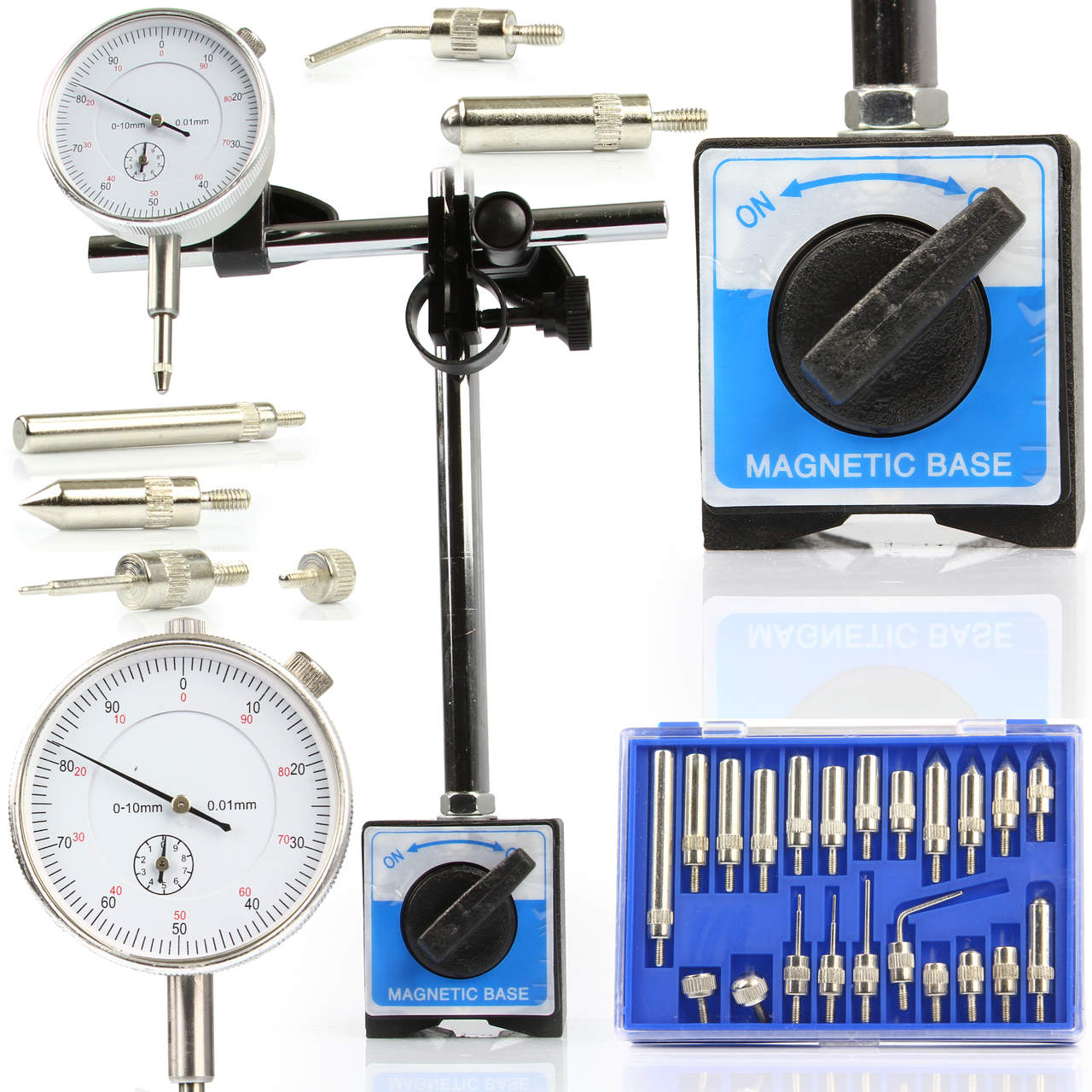 Indikátor Óra Mágneses Állvánnyal 0-10mm M57661