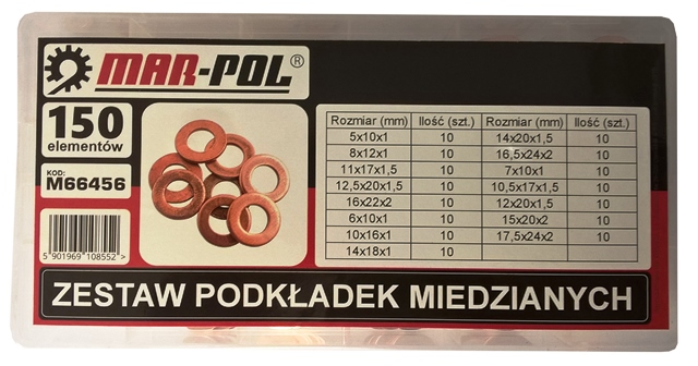 Rézalátét készlet 150 db M66456