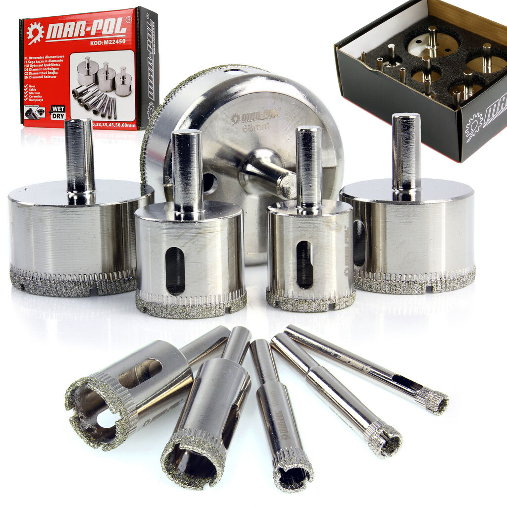 Gyémánt körkivágó  6-68mm 10 darab horganyzott M22450