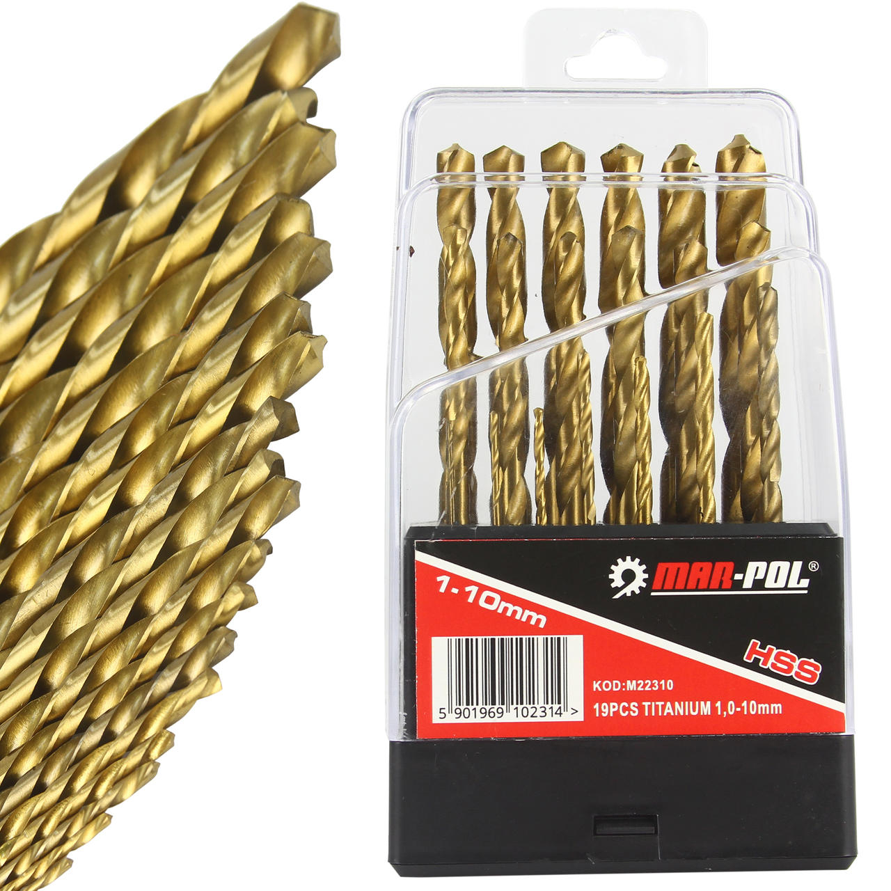 Titán fúrószár készlet 1,0-10mm 19 részes M22310