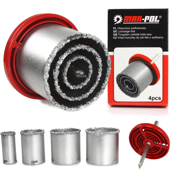 Koronás csempefúró 4 részes M22580