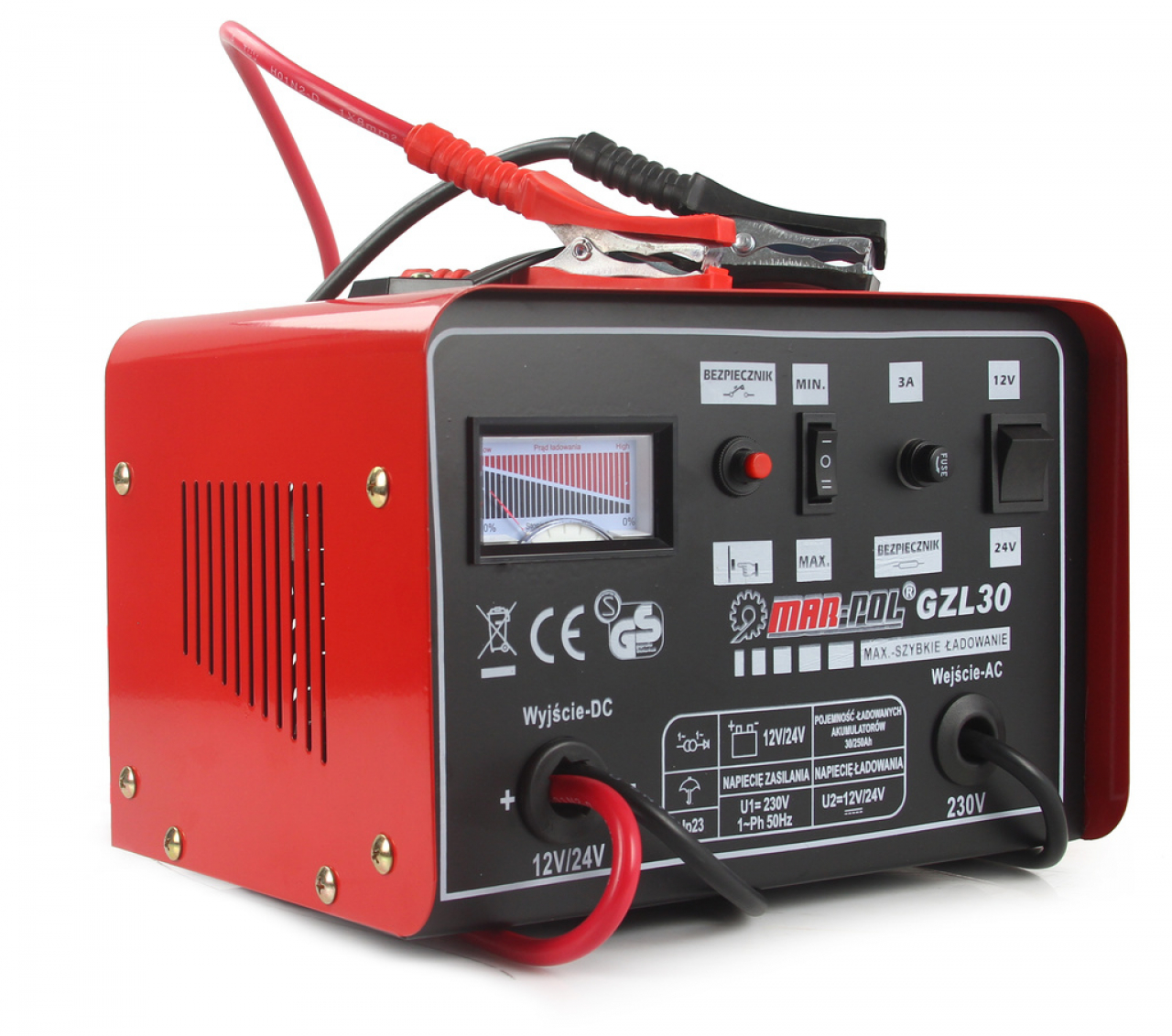 Mar-Pol Akkumulátor töltő 30A 12-24V 300W Normál + Gyorstöltő GZL-30 M82506