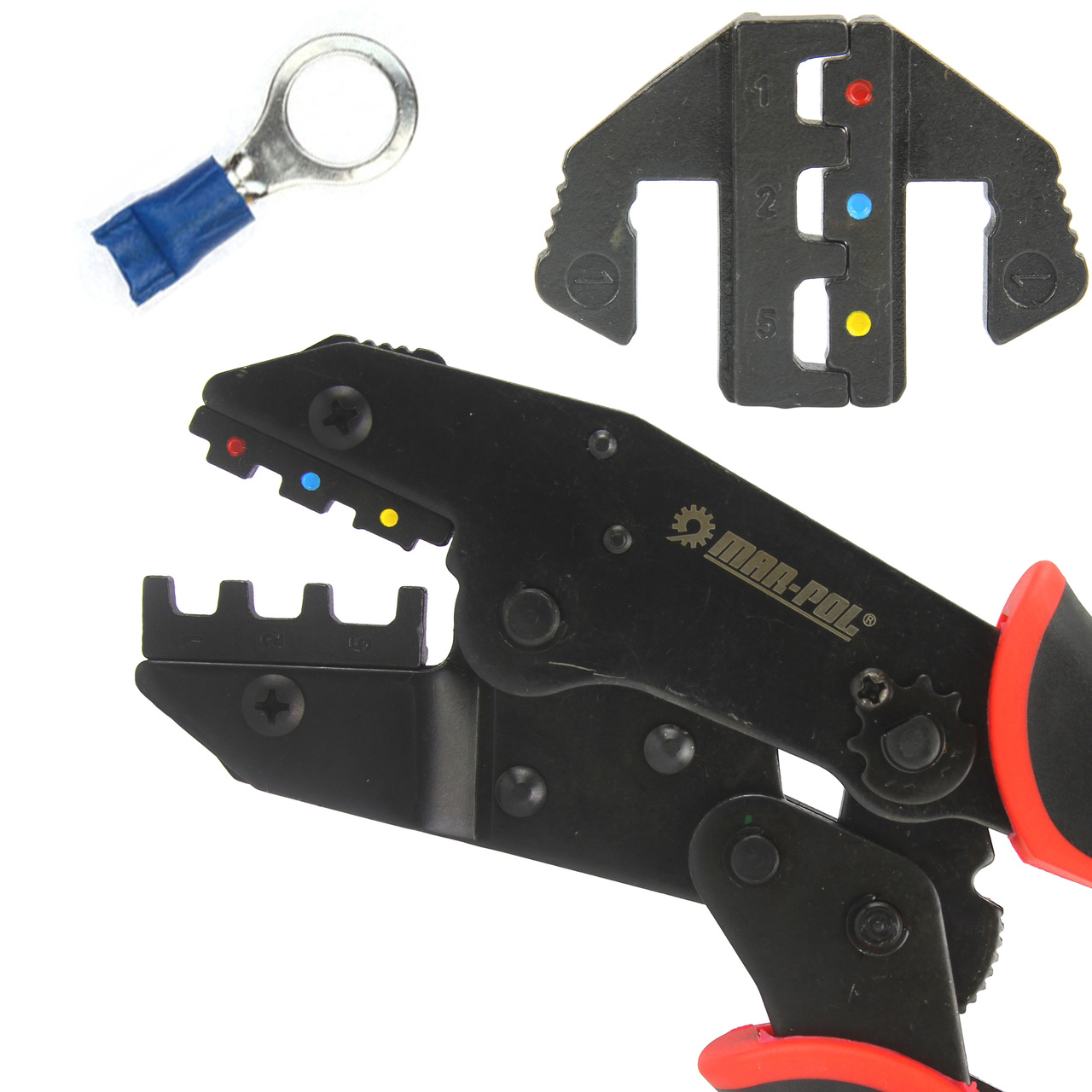 Fogó, saruzó készlet, profi - 0.5-16.0 mm2,-  5db cserélhető fejjel M49533