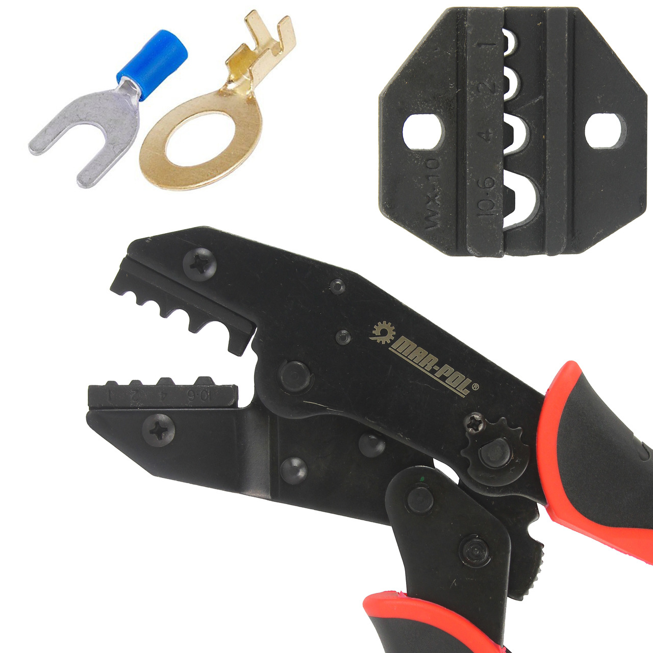 Fogó, saruzó készlet, profi - 0.5-16.0 mm2,-  5db cserélhető fejjel M49533