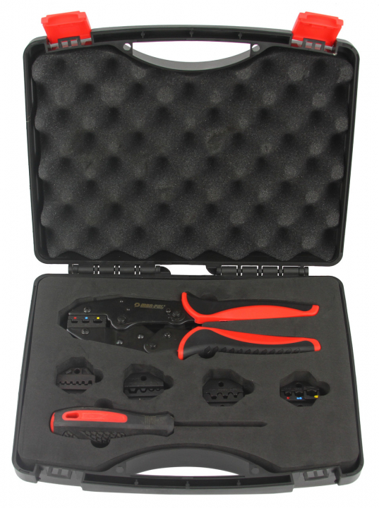 Fogó, saruzó készlet, profi - 0.5-16.0 mm2,-  5db cserélhető fejjel M49533