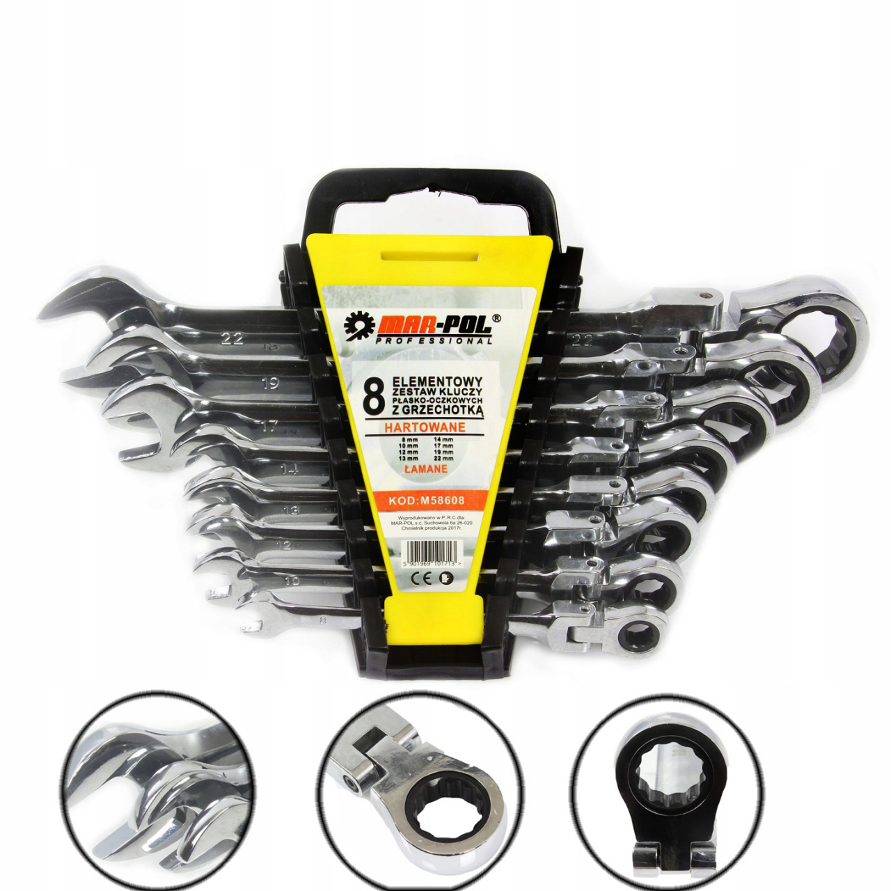 Racsnis csillag-villáskulcs készlet 8részes 8-22mm M58608