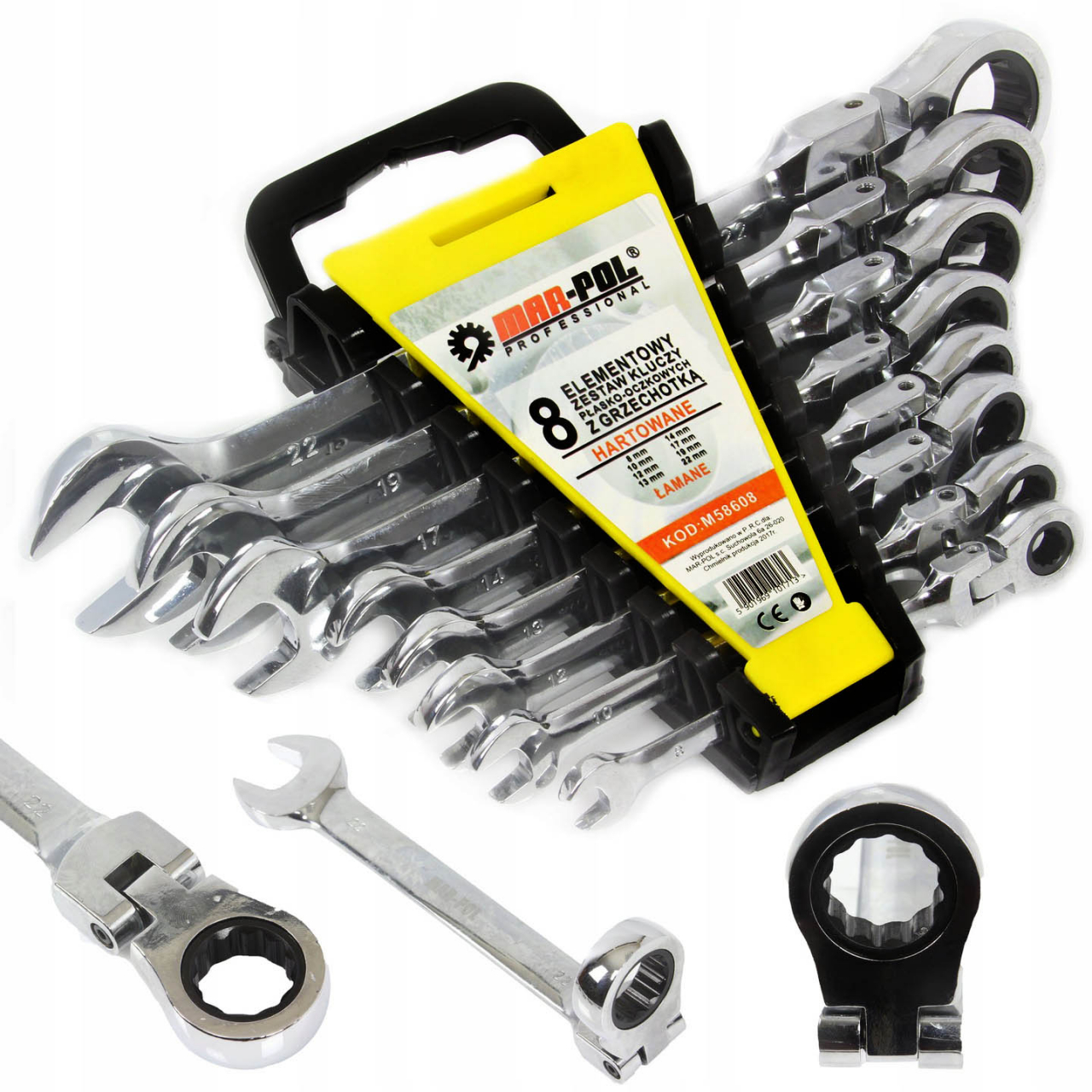 Racsnis csillag-villáskulcs készlet 8részes 8-22mm M58608