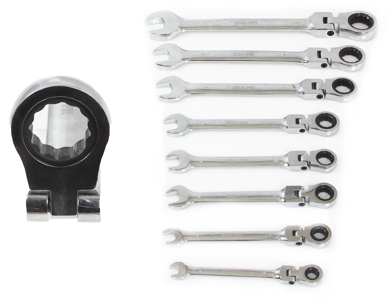 Racsnis csillag-villáskulcs készlet 8részes 8-22mm M58608