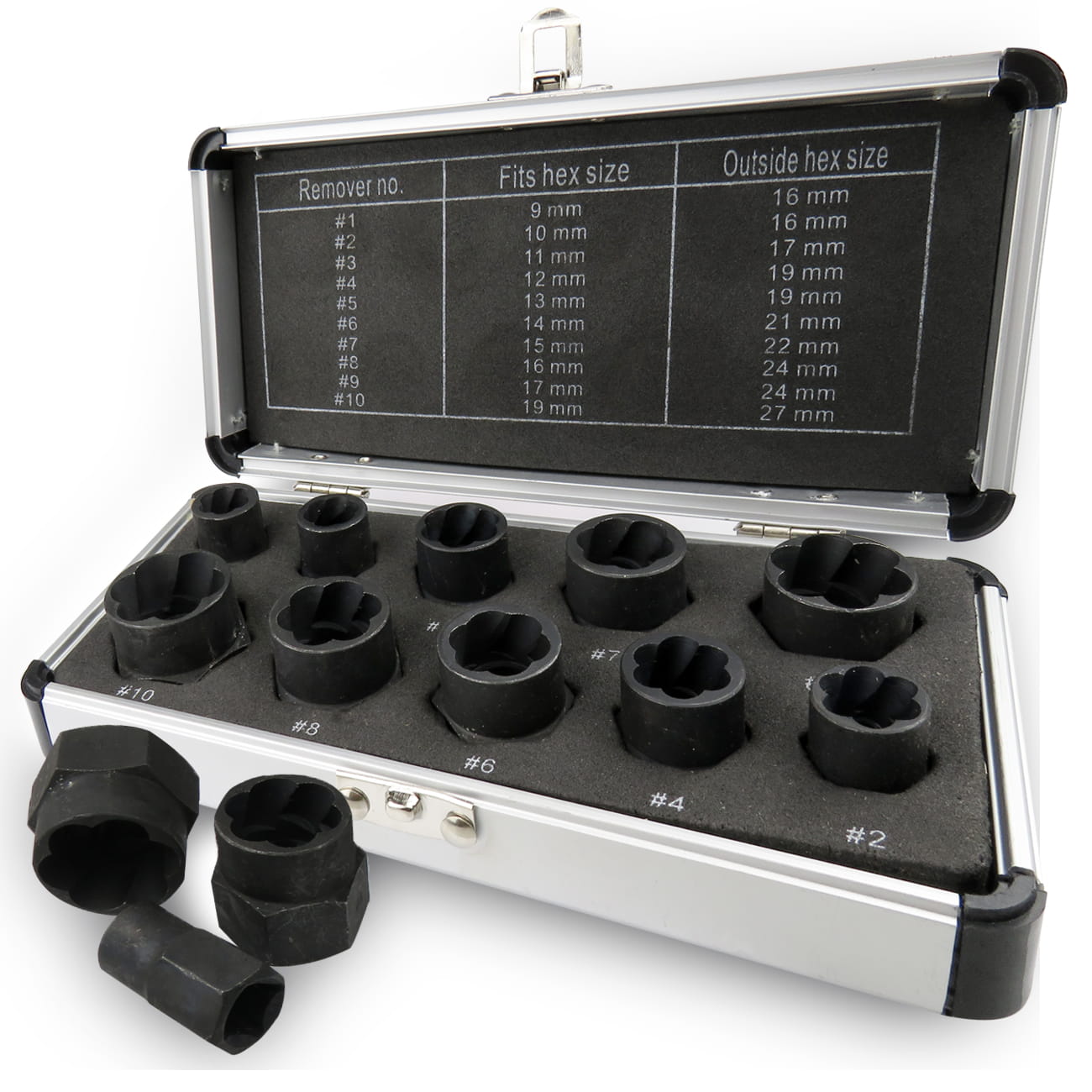 Kerékőr és sérült fejű csavar kiszedő készlet M58651