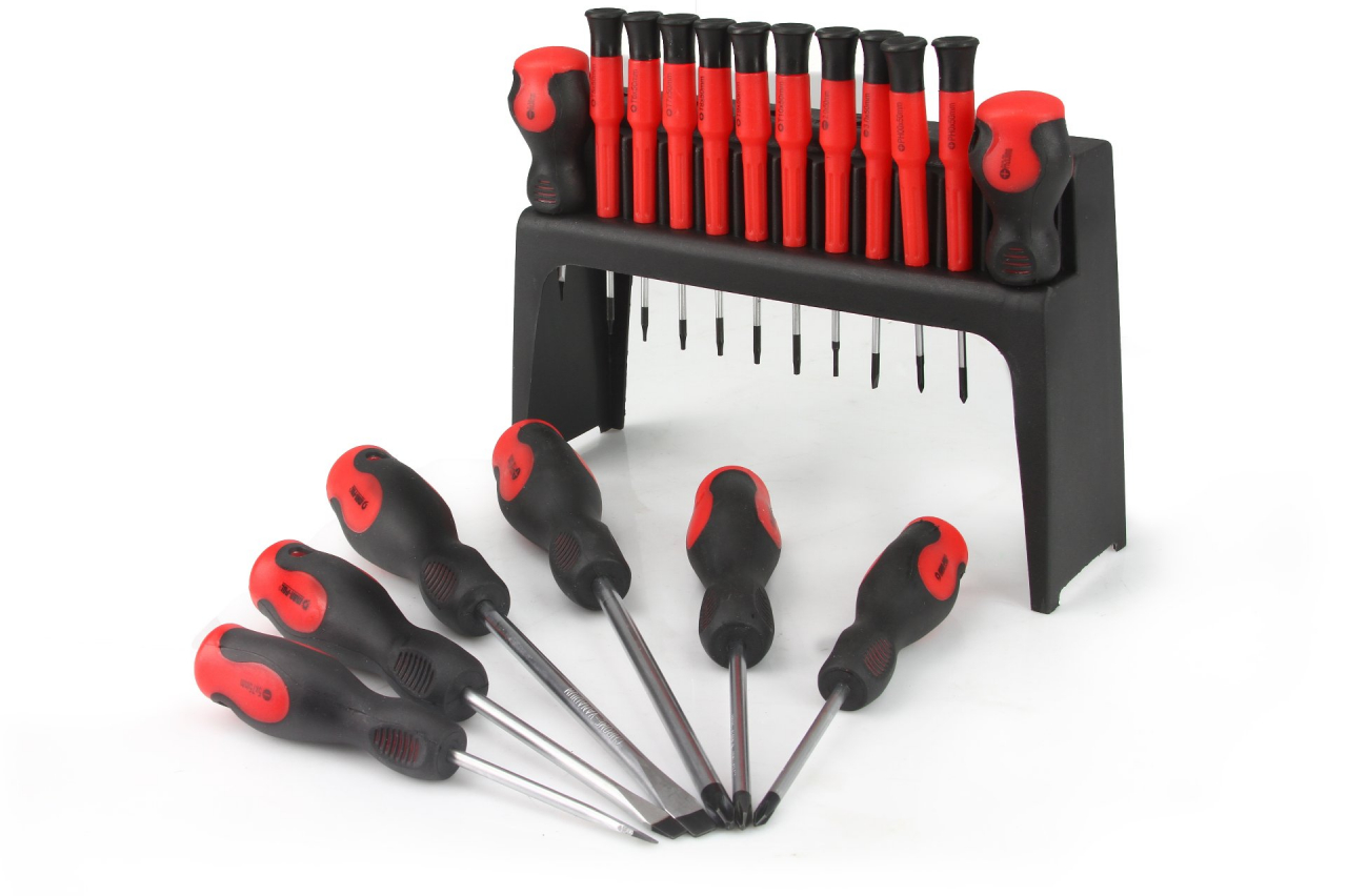 Csavarhúzó készlet polcos tartón 18db CrV M61008