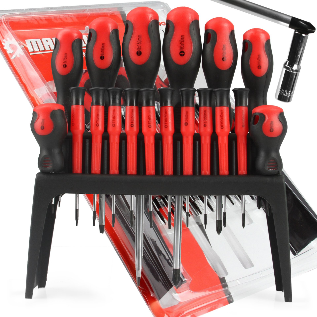 Csavarhúzó készlet polcos tartón 18db CrV M61008