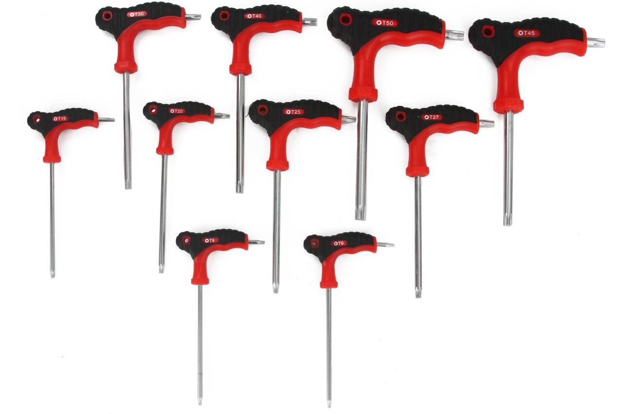 Torx kulcs készlet T-markolattal 10-részes T9-T50 M66426