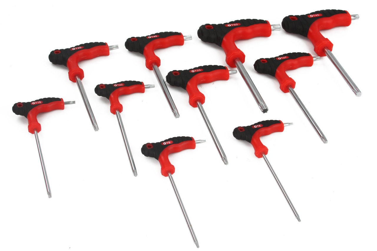 Torx kulcs készlet T-markolattal 10-részes T9-T50 M66426