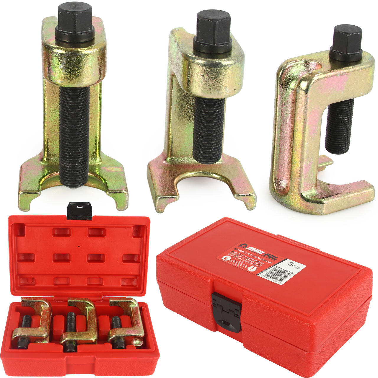 Gömbfej kinyomó/kihúzó készlet 3 részes (23mm,28mm,34mm) M66760