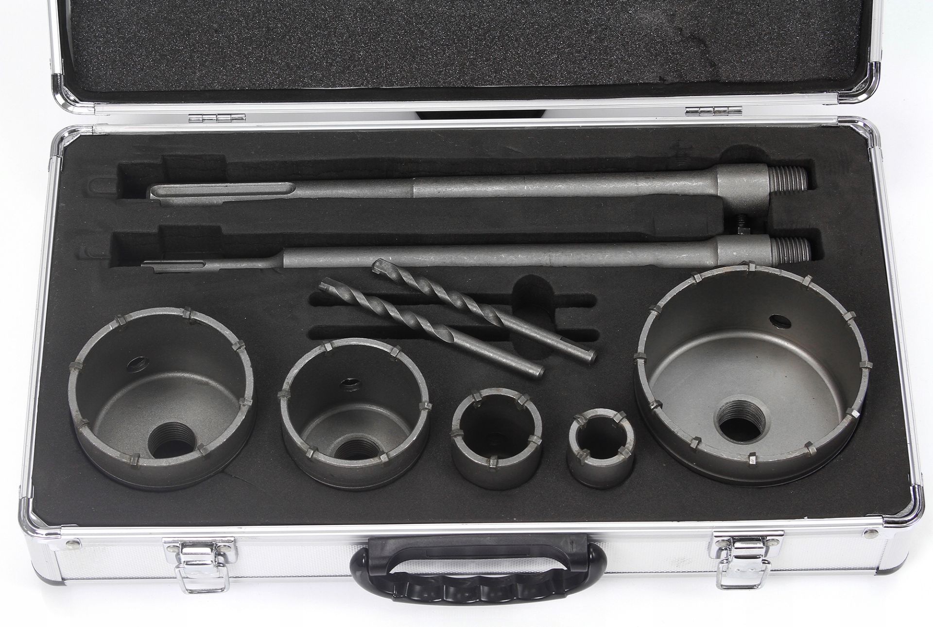 SDS + és  SDS max koronafúró készlet dobozfúró betonhoz 9 db-os M22583